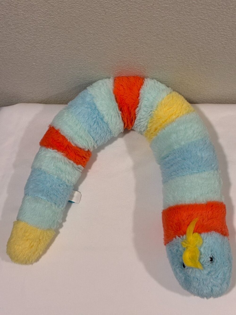 MANHATTAN TOY Slithers Snake Blue/Yellow/Orange Stripe Plush Collectible 28"